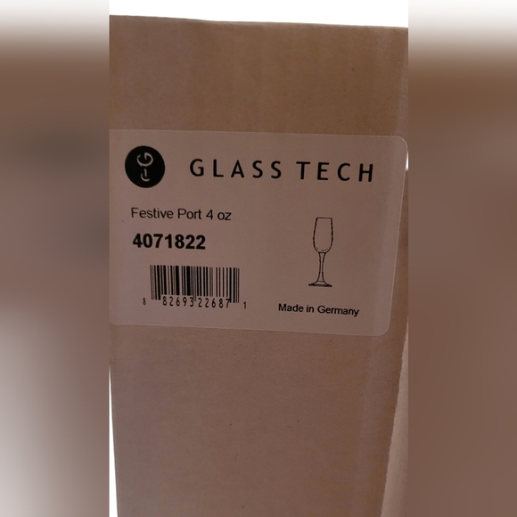 6 Glass Tech 4oz Festive Port Glasses - Picture 3 of 8